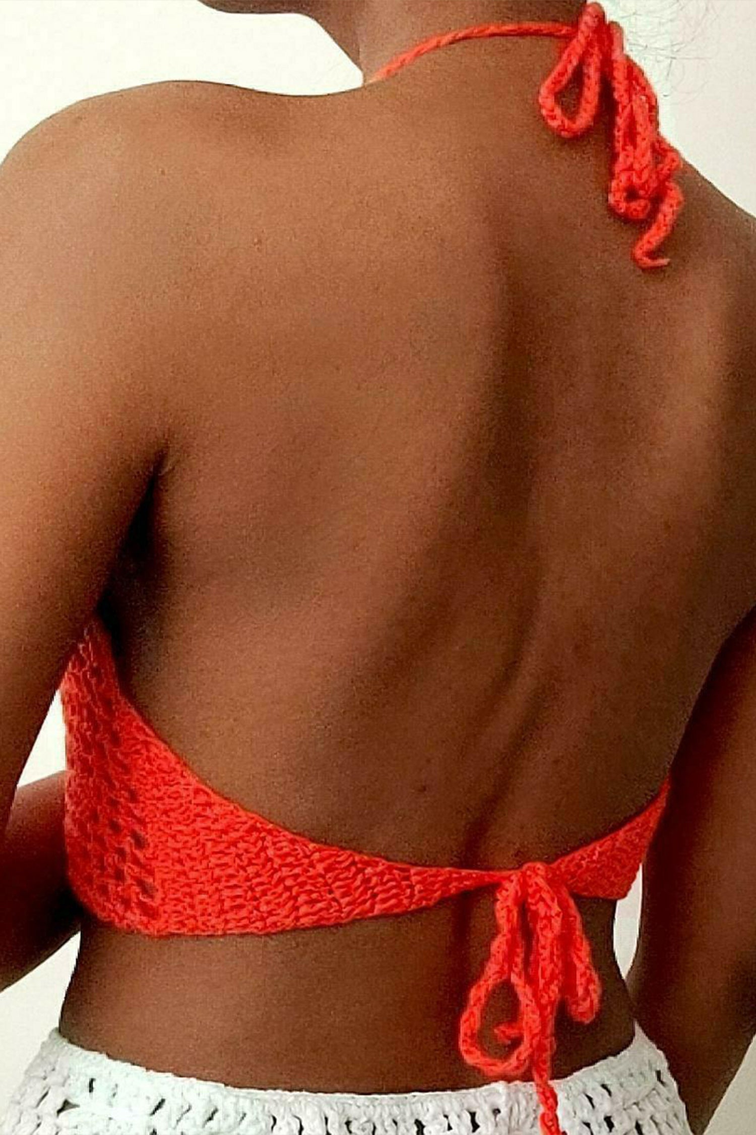 Cakulo Crochet Halter Tops for Women Backless Camisole Knit Bra