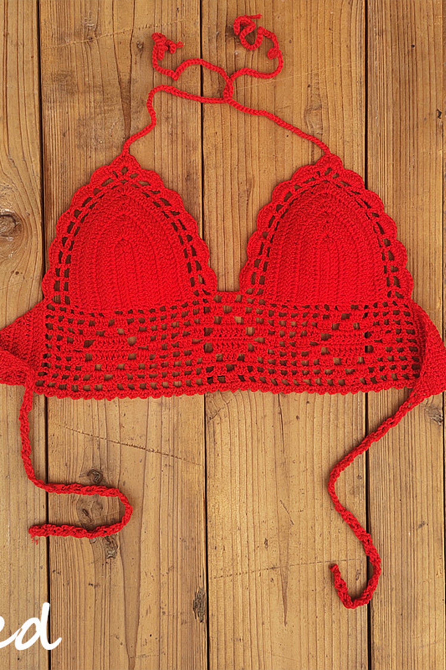 Cakulo Crochet Halter Tops for Women Backless Camisole Knit Bra