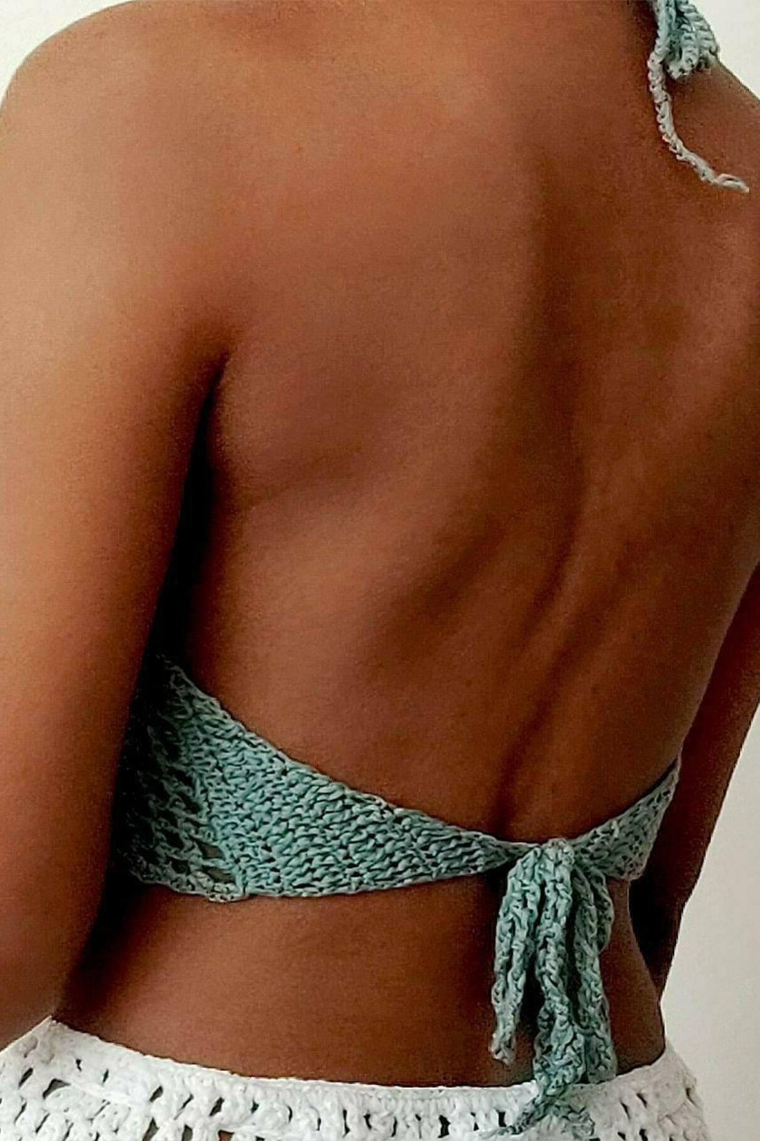 Cakulo Crochet Halter Tops for Women Backless Camisole Knit Bra