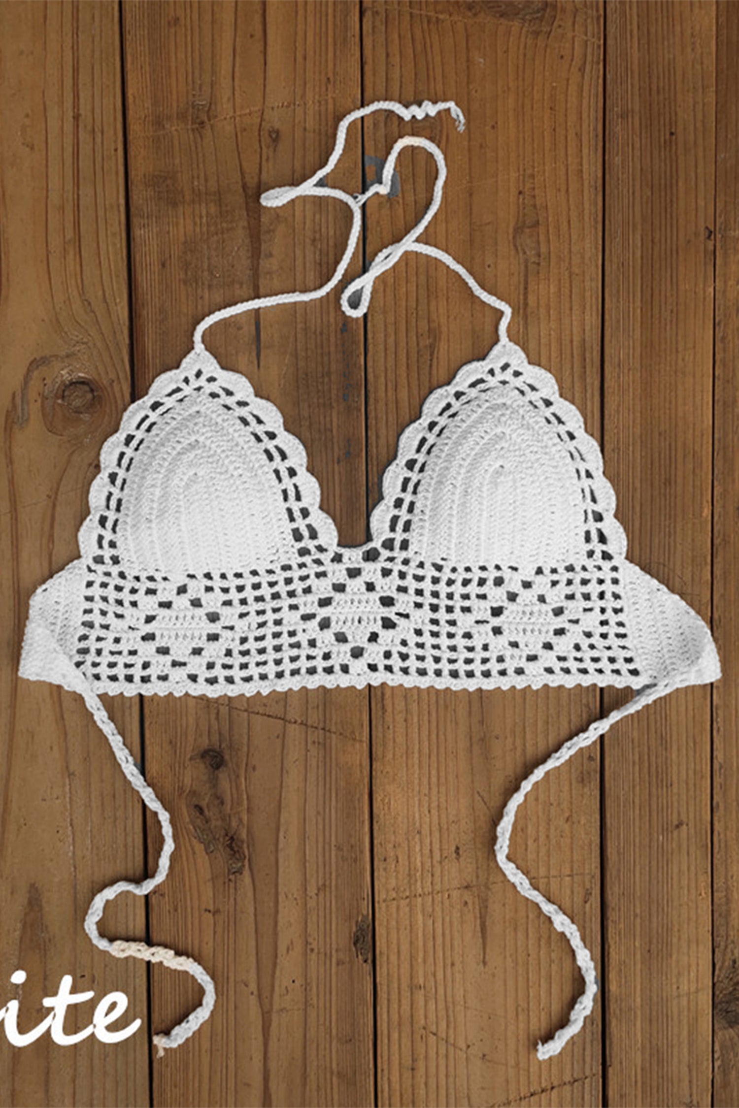 Cakulo Crochet Halter Tops for Women Backless Camisole Knit Bra