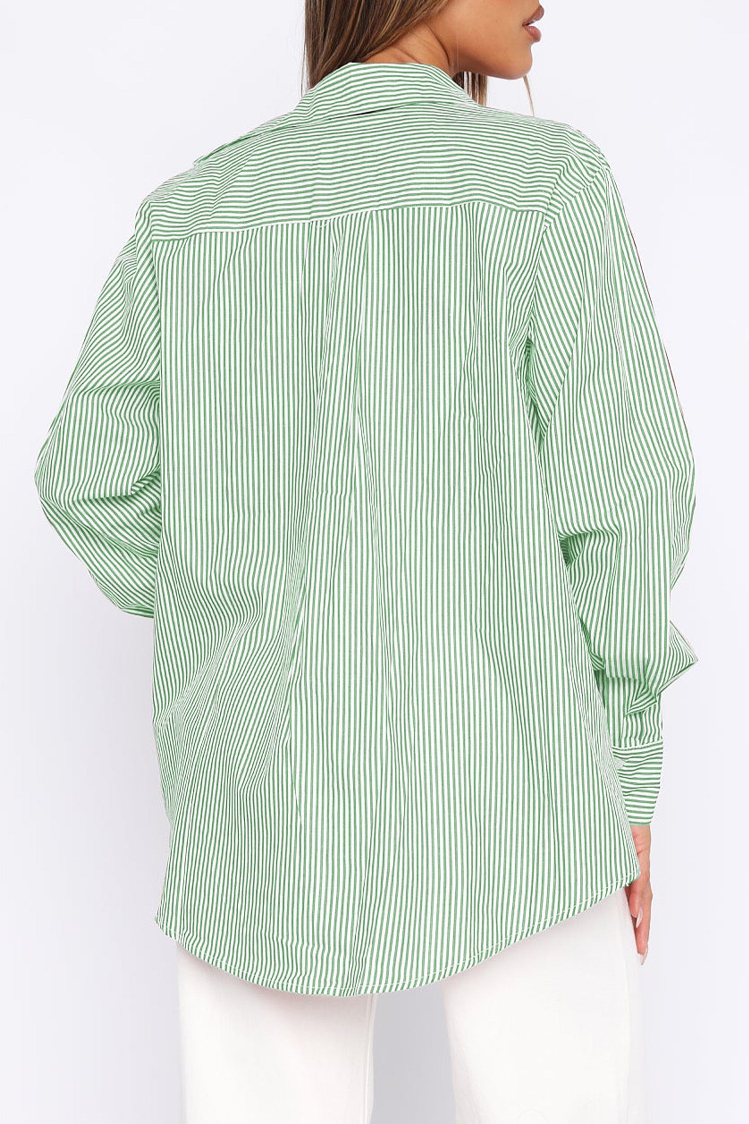 Cakulo Women's Oversized Striped Boyfriend Shirt