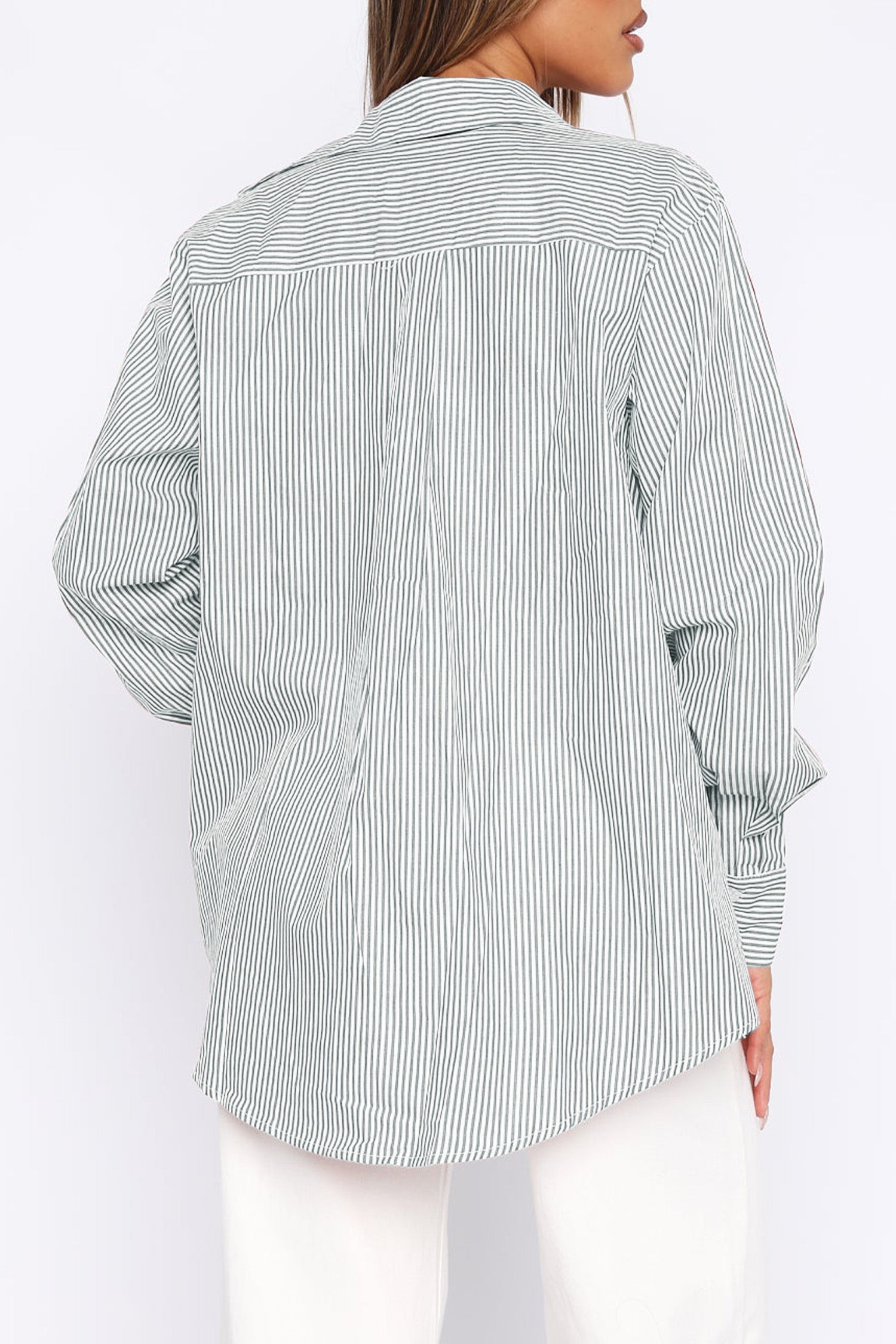 Cakulo Women's Oversized Striped Boyfriend Shirt
