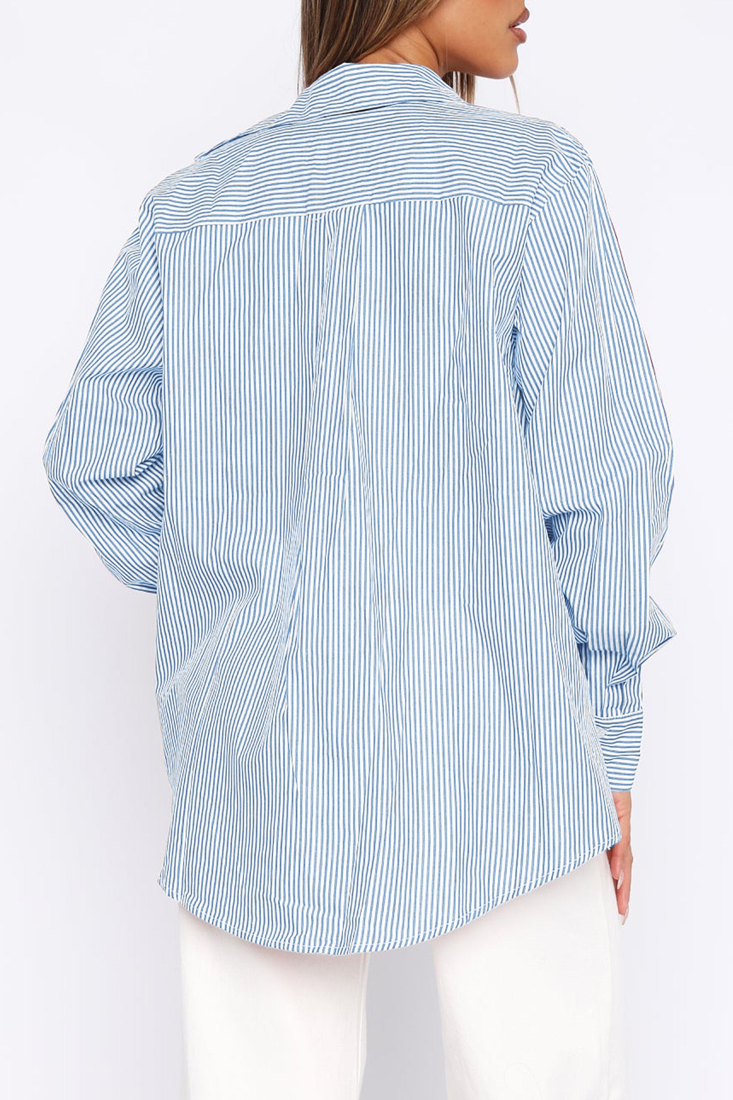 Cakulo Women's Oversized Striped Boyfriend Shirt