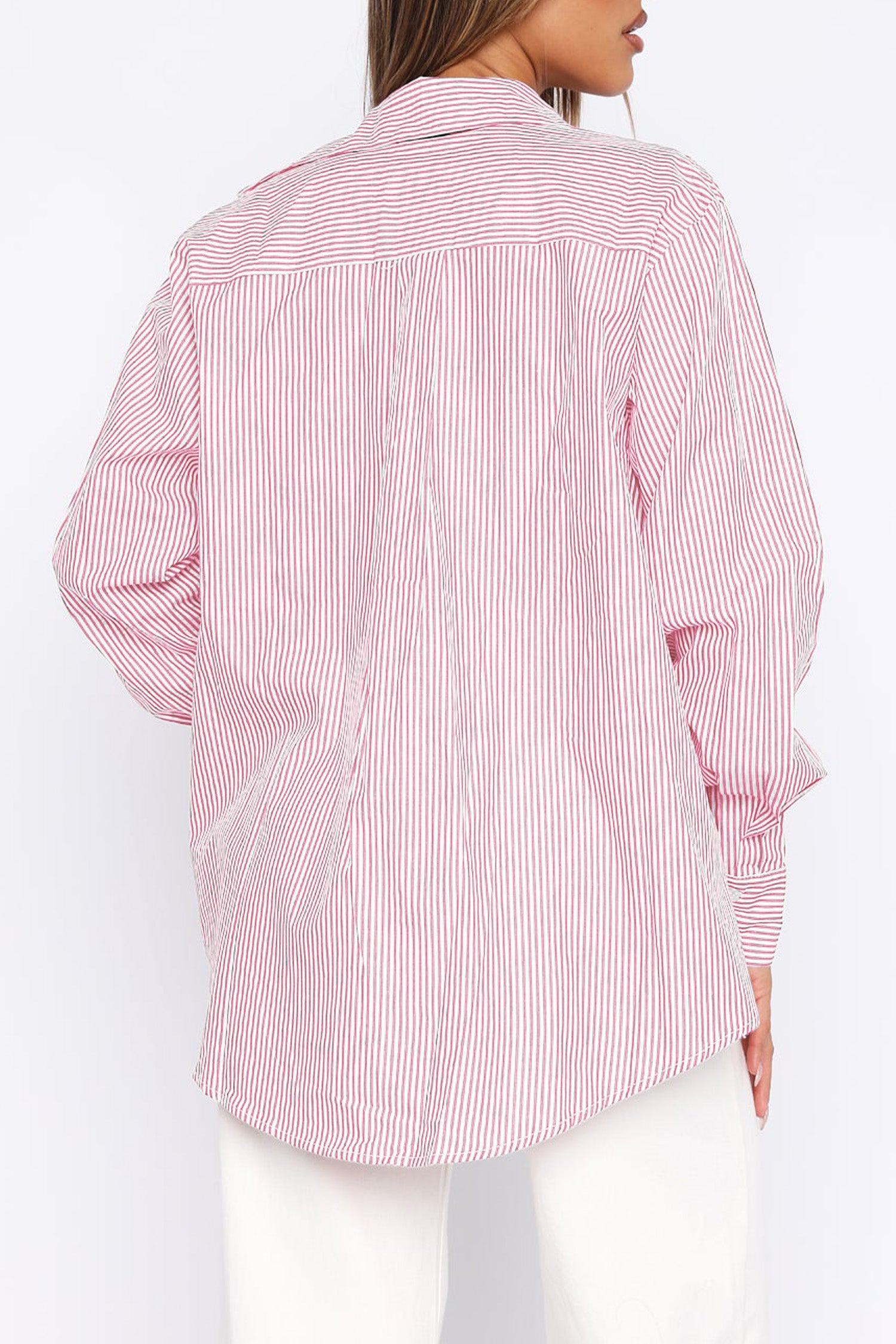 Cakulo Women's Oversized Striped Boyfriend Shirt