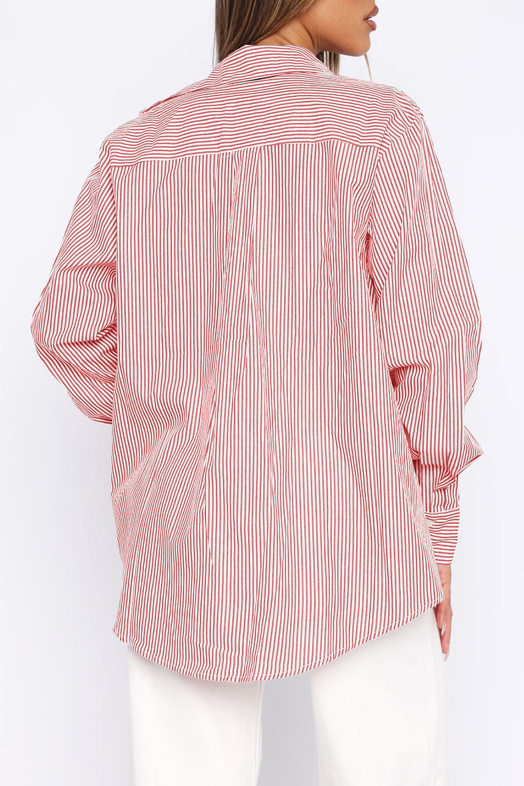 Cakulo Women's Oversized Striped Boyfriend Shirt