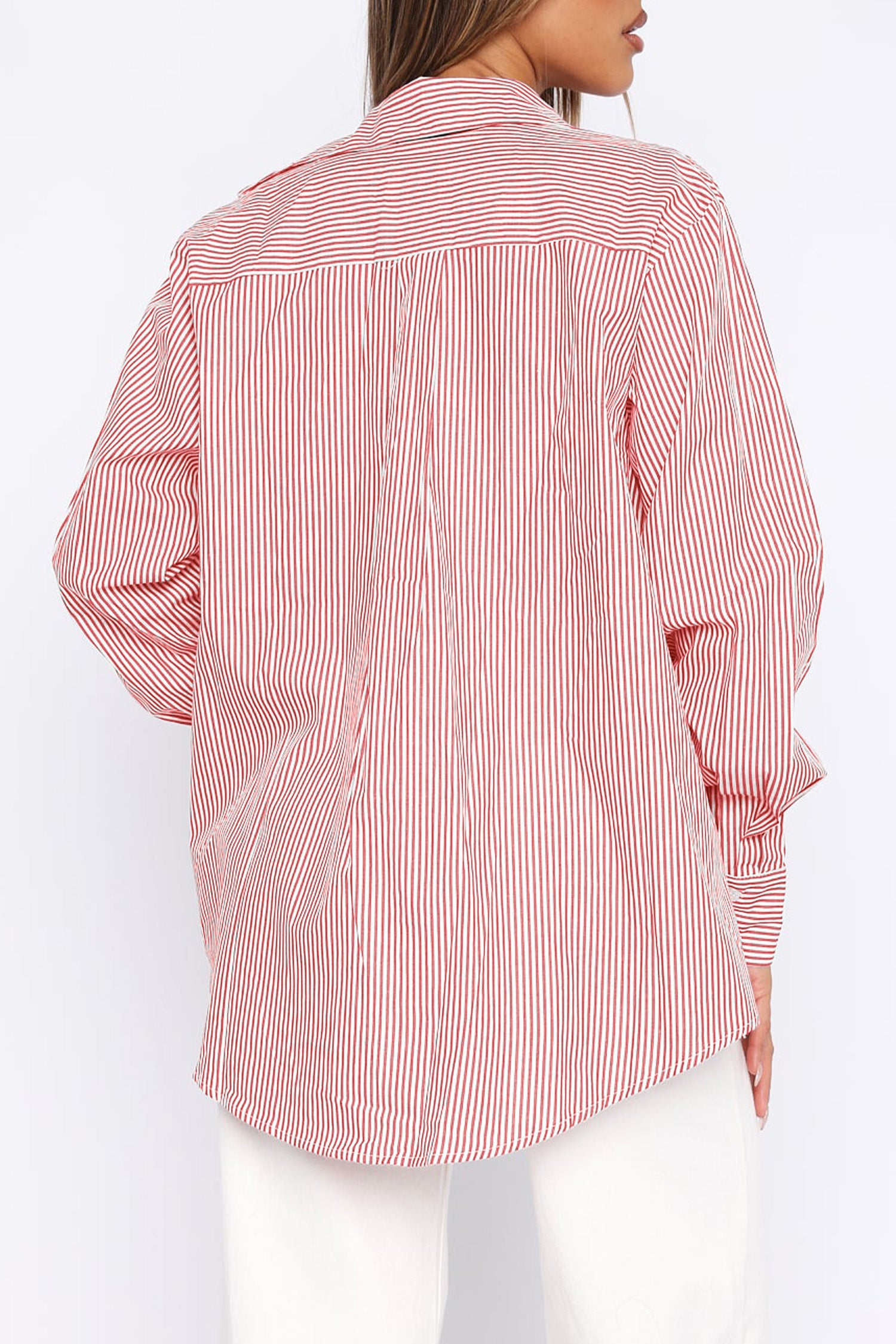 Cakulo Women's Oversized Striped Boyfriend Shirt