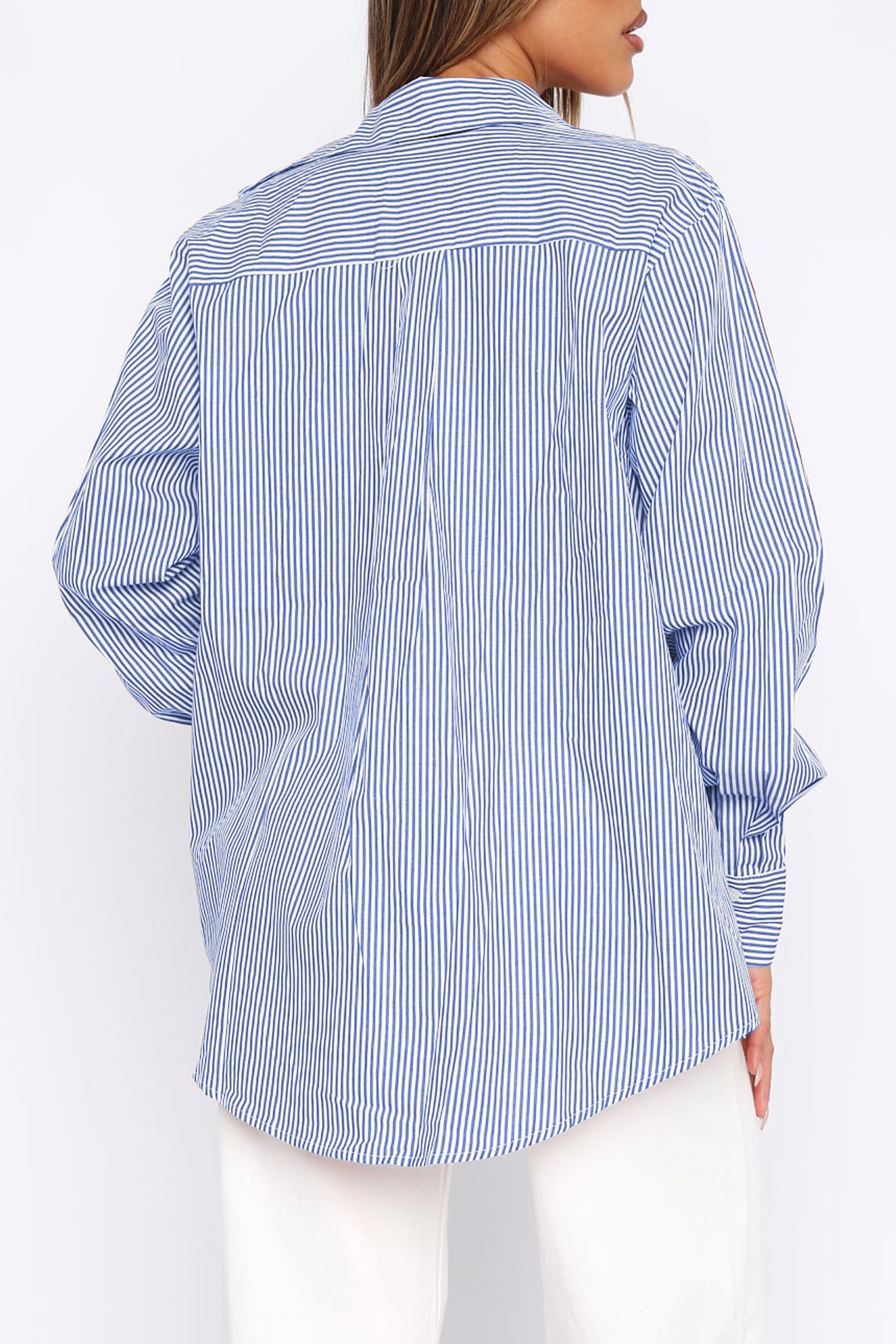 Cakulo Women's Oversized Striped Boyfriend Shirt