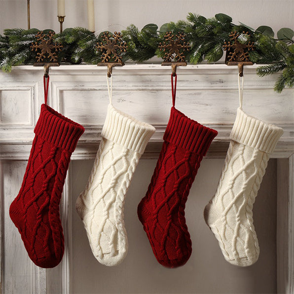Hot-Selling Christmas Gift Custom Christmas Decoration Embroidered Stockings/Leather Patch Christmas Socks