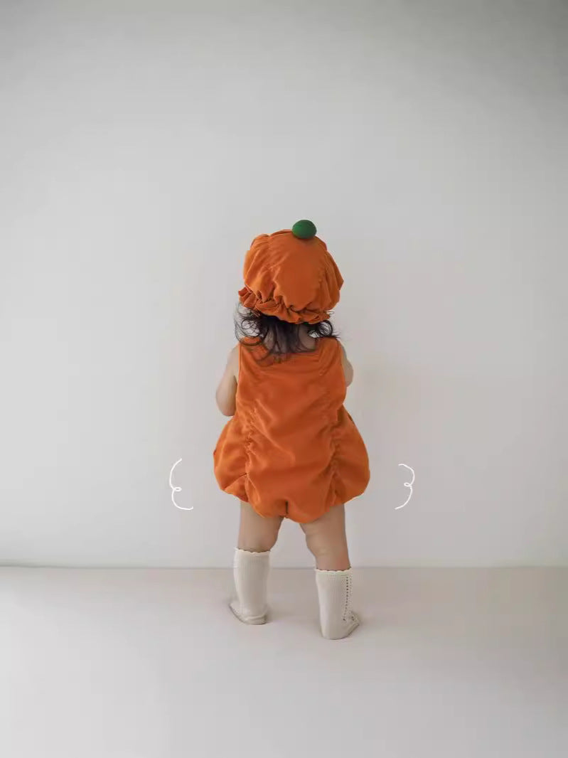 25 Autumn New Korean Version Baby Romper Ins Style Halloween Pumpkin Design Baby Festival Onesie