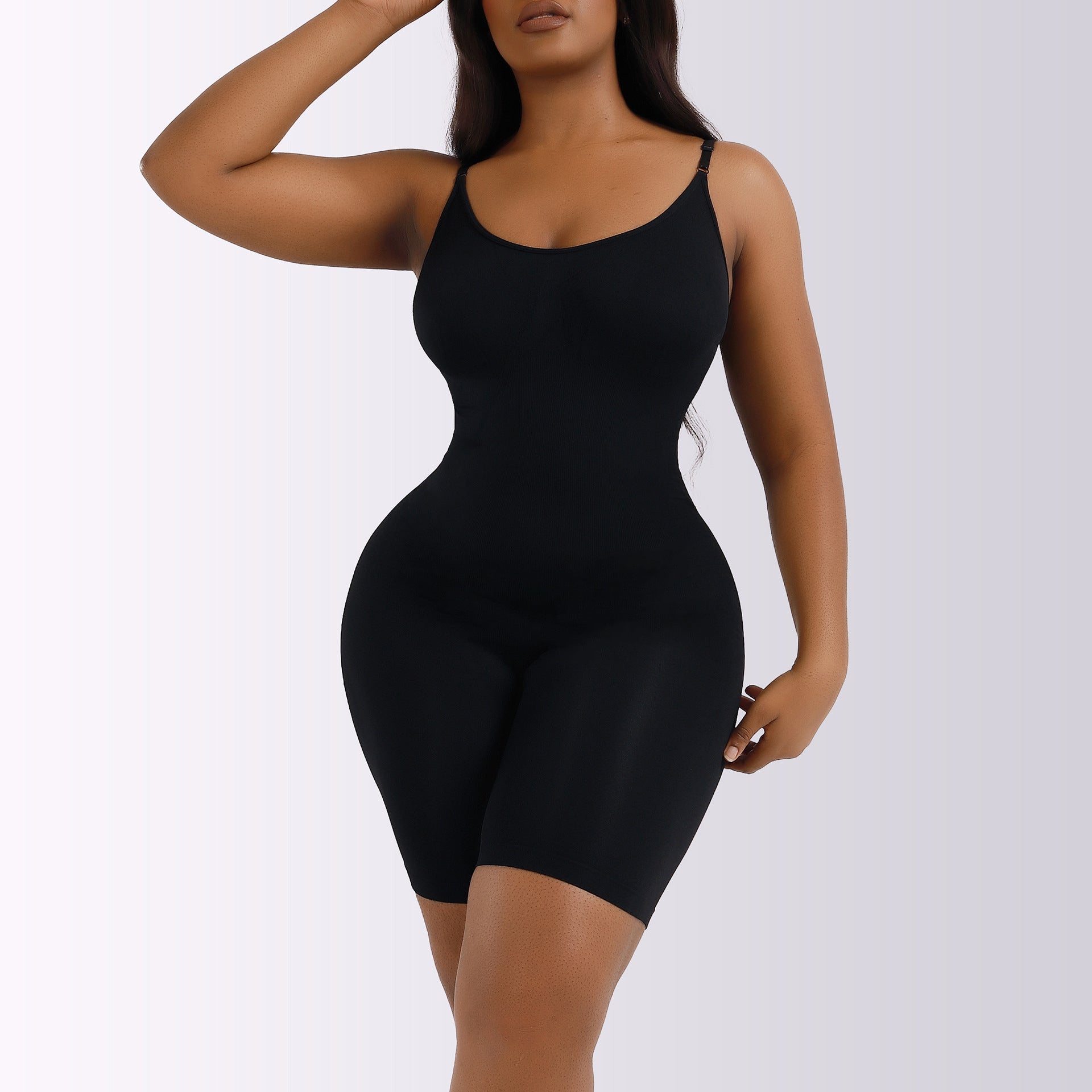 Cakulo Plus Size Postpartum Hip Lifting Seamless Full Body Belly Contraction One Piece Shapewear