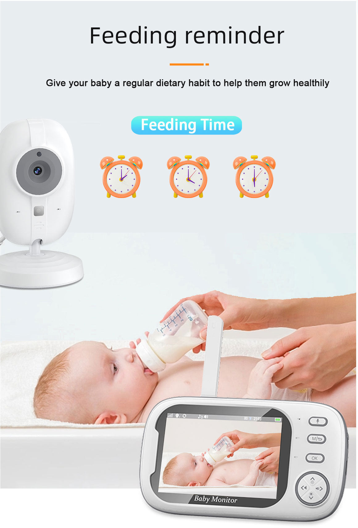 3.5inch Baby Monitor Caregiver Baby Monitor 603 Upgraded Model with Camera