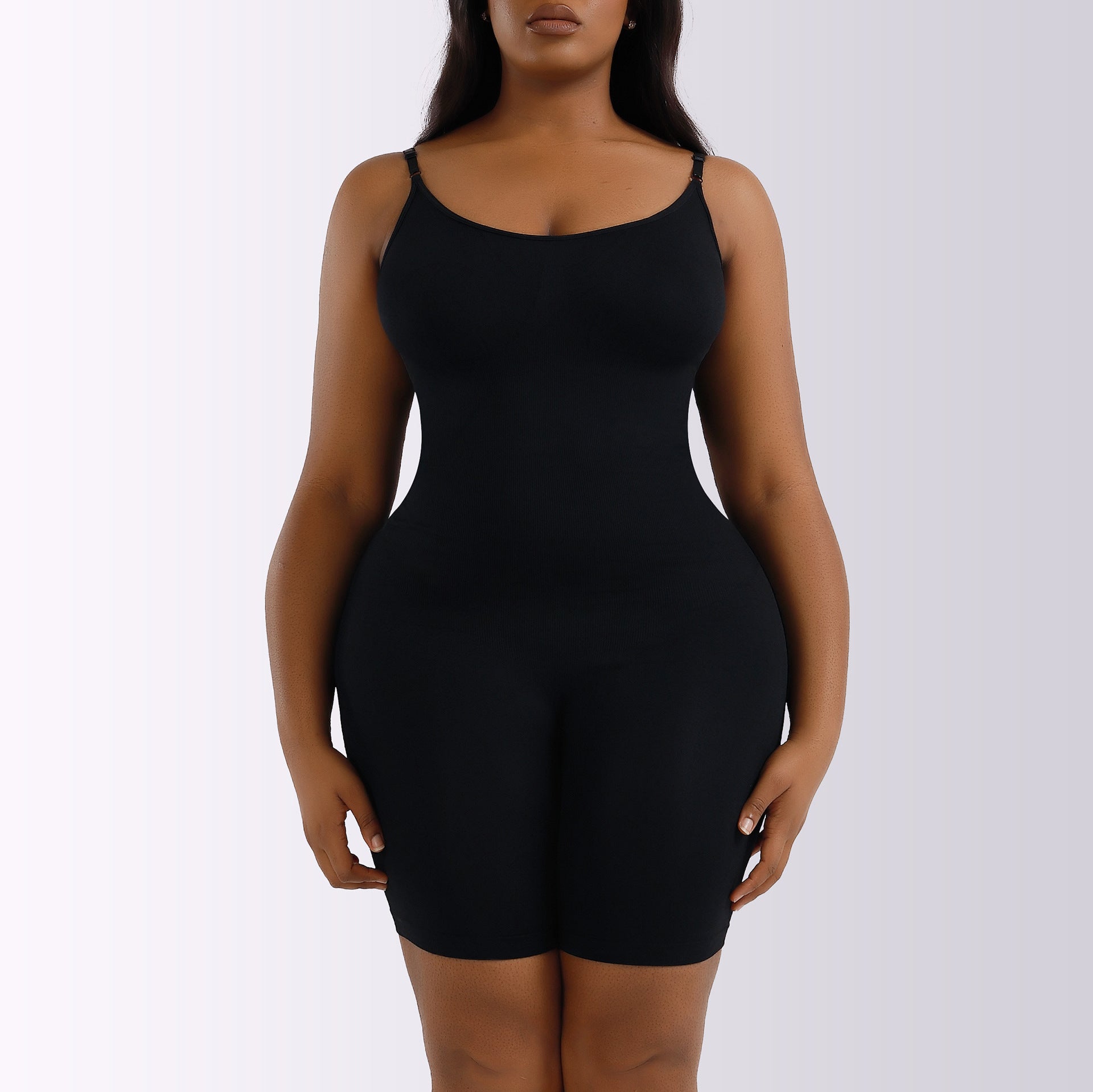 Cakulo Plus Size Postpartum Hip Lifting Seamless Full Body Belly Contraction One Piece Shapewear