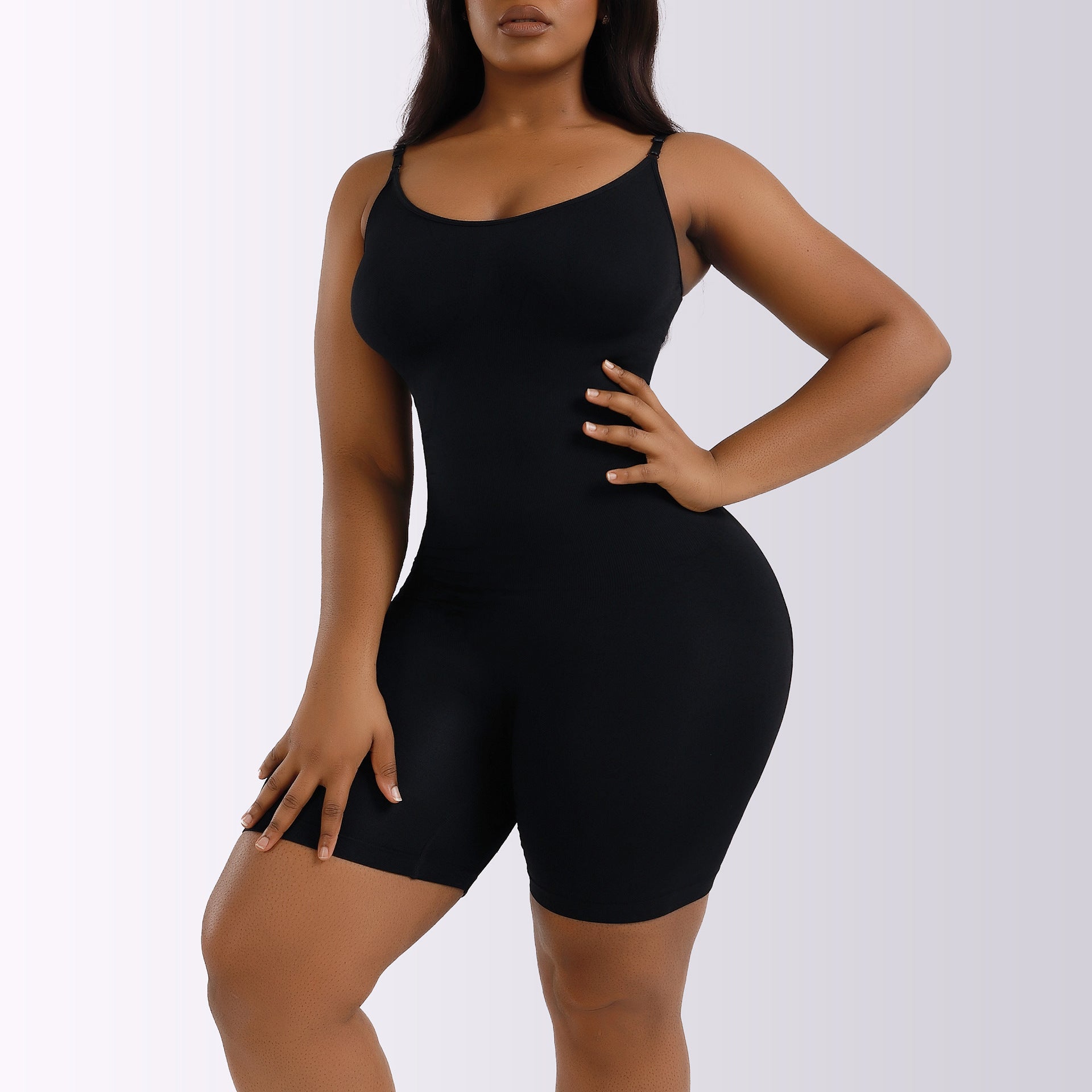 Cakulo Plus Size Postpartum Hip Lifting Seamless Full Body Belly Contraction One Piece Shapewear