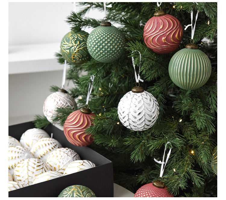 Christmas Decorations Retro Christmas Balls Christmas Ornaments Christmas Tree Decoration Balls Hanging Ornaments Scene Arrangement