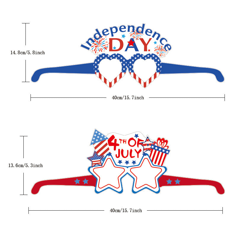 Hot New Product American Independence Day Decorative Glasses American National Day Holiday Photo Props Paper Glasses