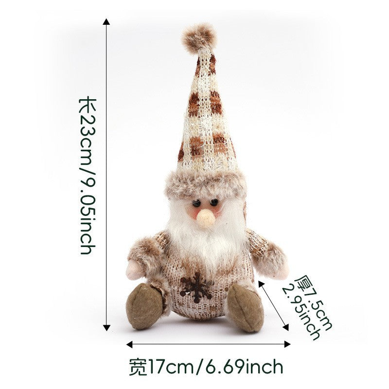 Christmas Decoration Supplies Pendant Striped Knitted Hat Rudolph Hanging Leg Doll Gnome Party Ornament