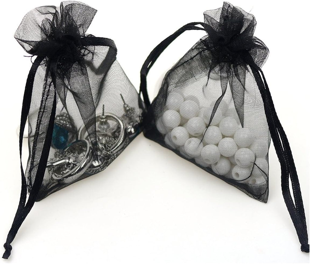 Cakulo 50pcs 6.7x9in Organza Bags Drawstring for Jewelry Candles Wine