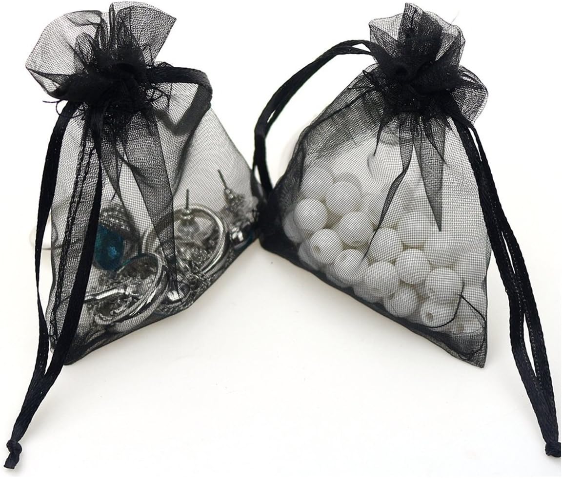Cakulo 50pcs 6.7x9in Organza Bags Drawstring for Jewelry Candles Wine