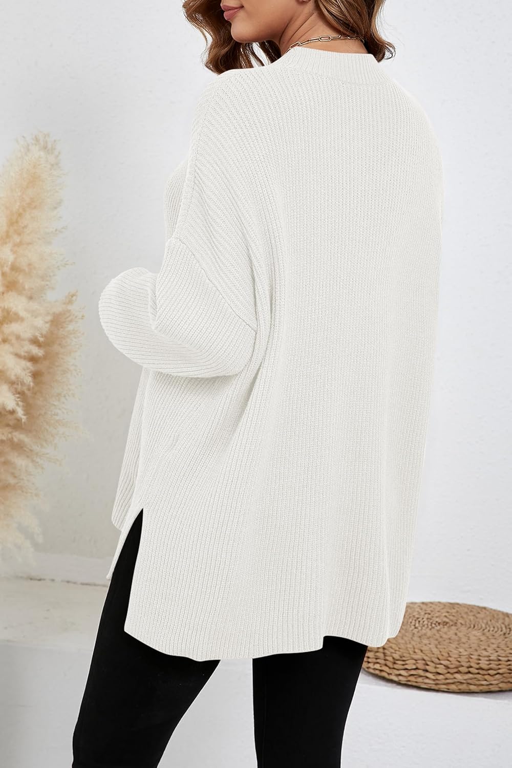CAKULO Women's Batwing Oversized Loose Fall Knitted Pullover