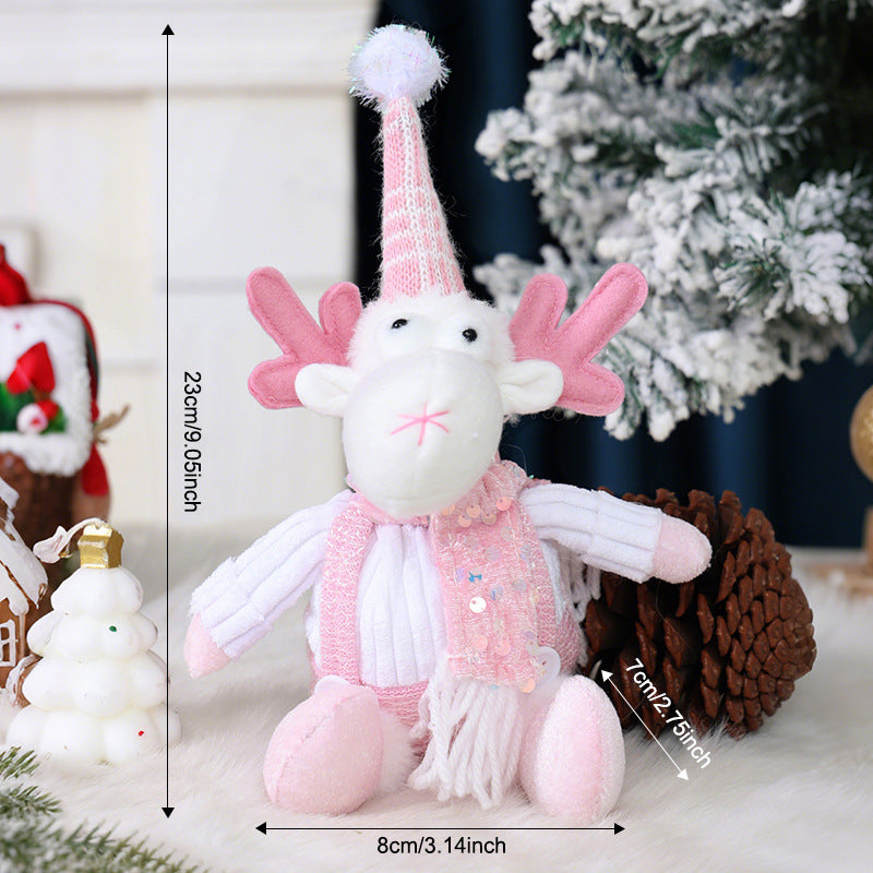 Christmas Decoration Supplies Pendant Striped Knitted Hat Rudolph Hanging Leg Doll Gnome Party Ornament