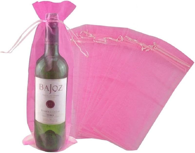 Cakulo 20pcs  Organza Wine Bags 5.5x14.5in Drawstring for Wedding Baby Shower