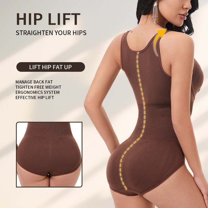 Cakulo Women's One-Piece Shapewear Double-Layer Abdomen Control