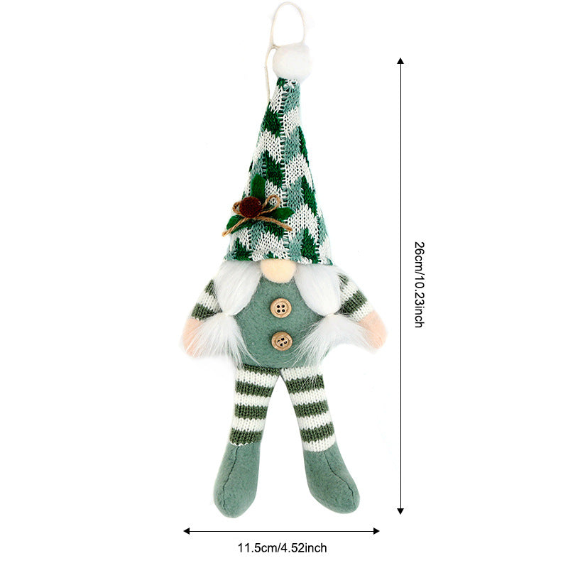 Christmas Decoration Supplies Pendant Striped Knitted Hat Rudolph Hanging Leg Doll Gnome Party Ornament
