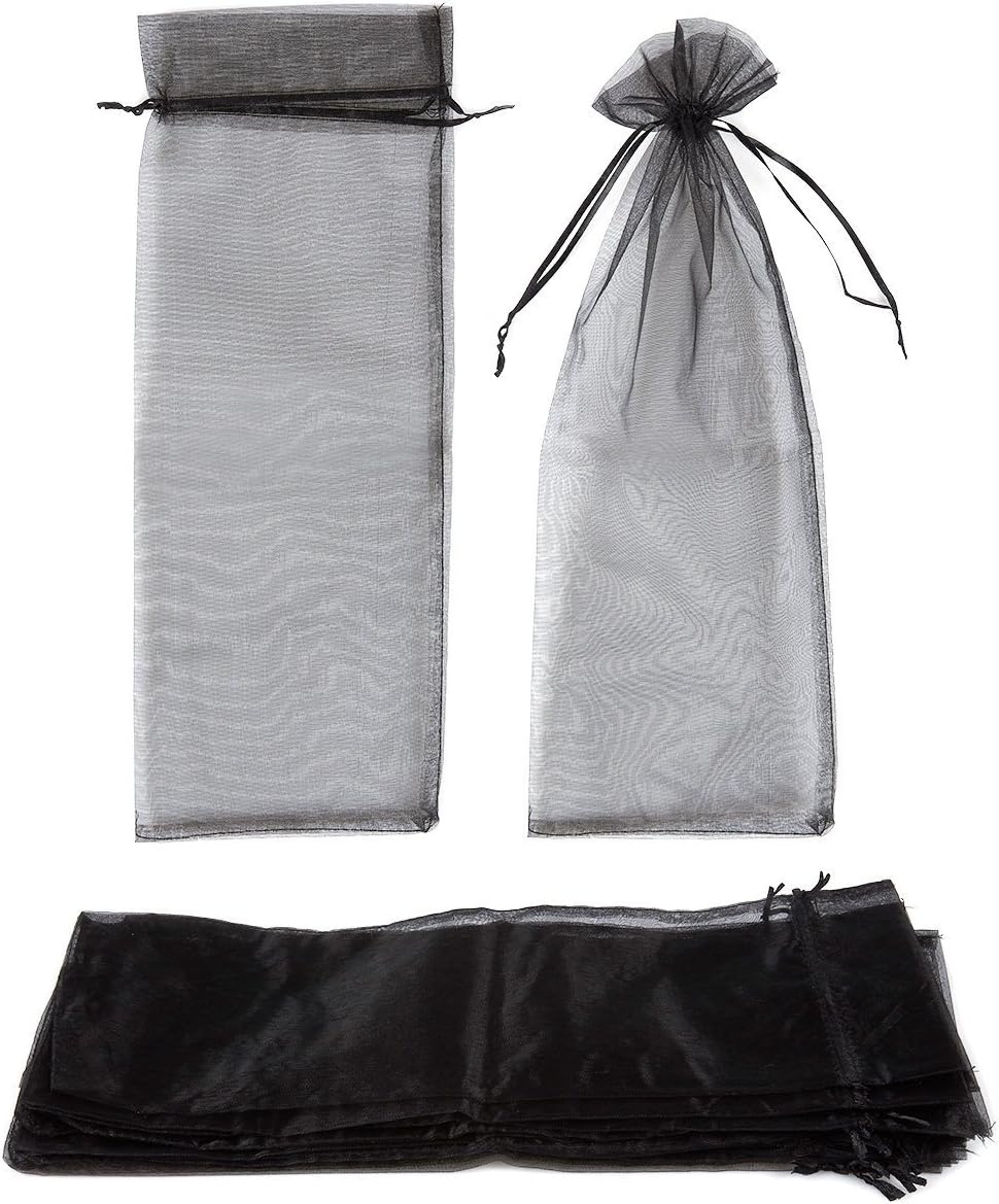 Cakulo 20pcs  Organza Wine Bags 5.5x14.5in Drawstring for Wedding Baby Shower