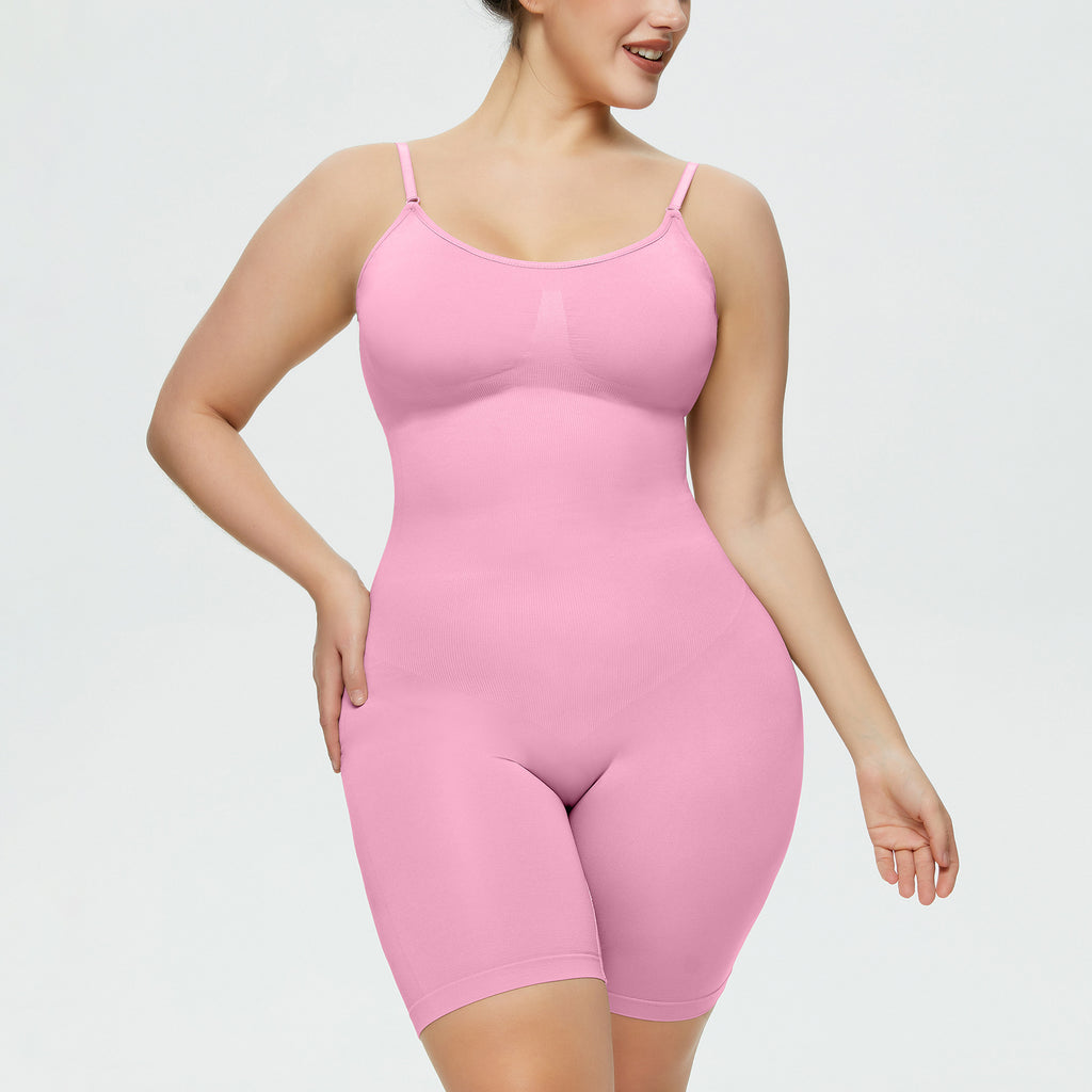Cakulo Plus Size Postpartum Hip Lifting Seamless Full Body Belly Contraction One Piece Shapewear