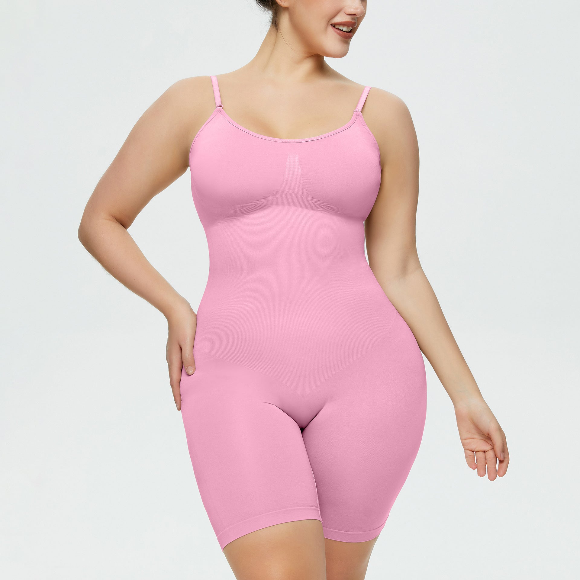 Cakulo Plus Size Postpartum Hip Lifting Seamless Full Body Belly Contraction One Piece Shapewear