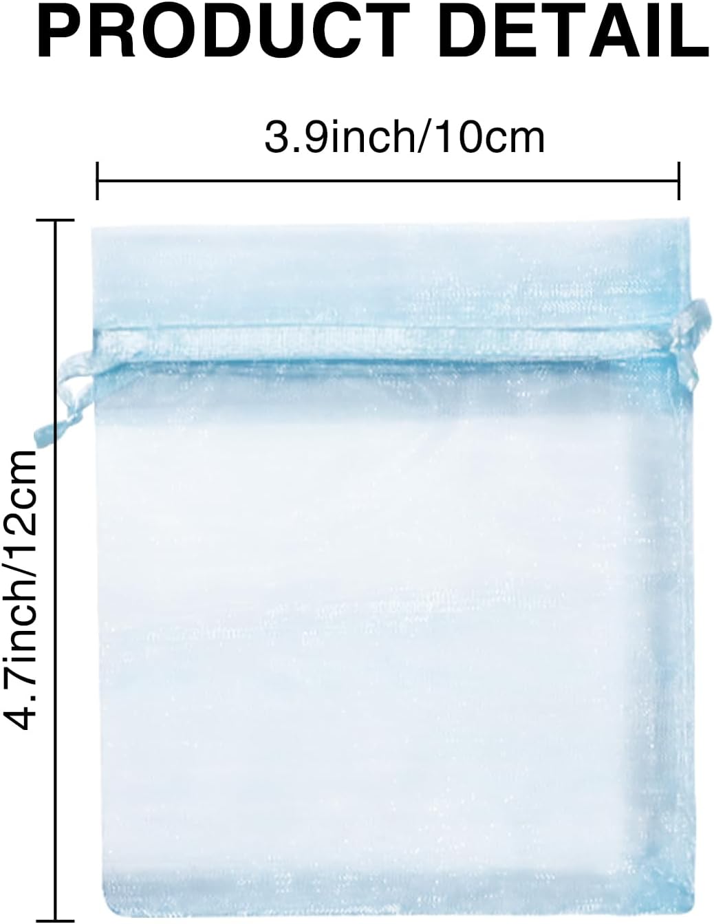 Cakulo 100pcs 3.9x4.7 Organza Gift Bags Drawstring for Wedding Candy Jewelry