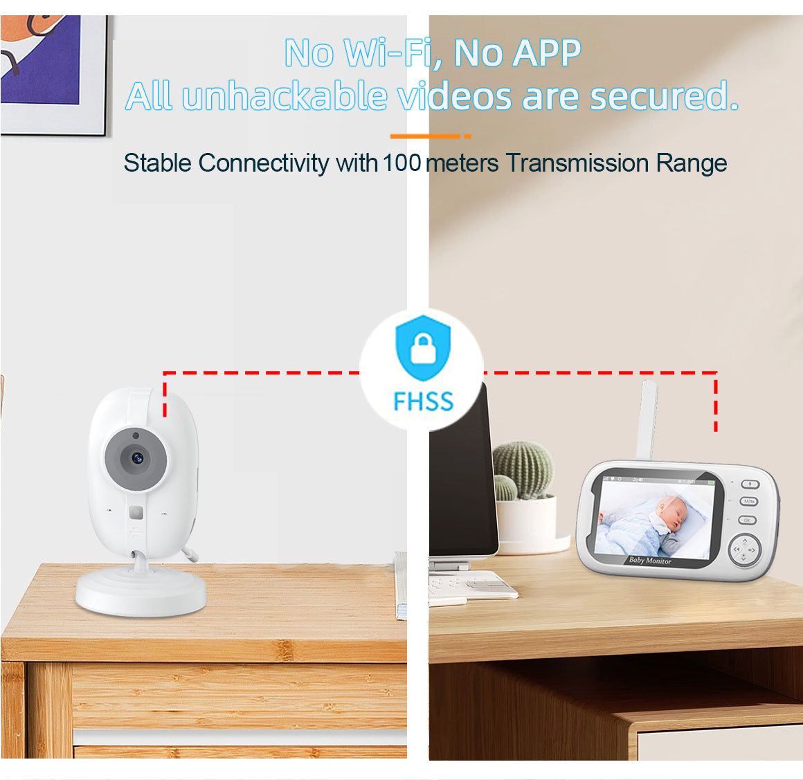 3.5inch Baby Monitor Caregiver Baby Monitor 603 Upgraded Model with Camera