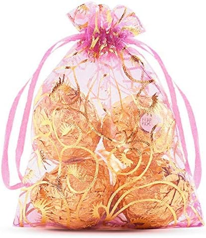 Cakulo 100pcs 4x6'' Black Organza Bags Eyelash Drawstring for Jewelry Candy Wedding
