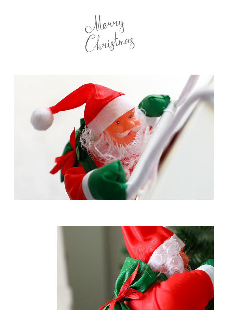 Santa Claus Climbing Ladder Desktop Creative Ornament Christmas Decoration Scene Setup Hanging Christmas Tree Decoration