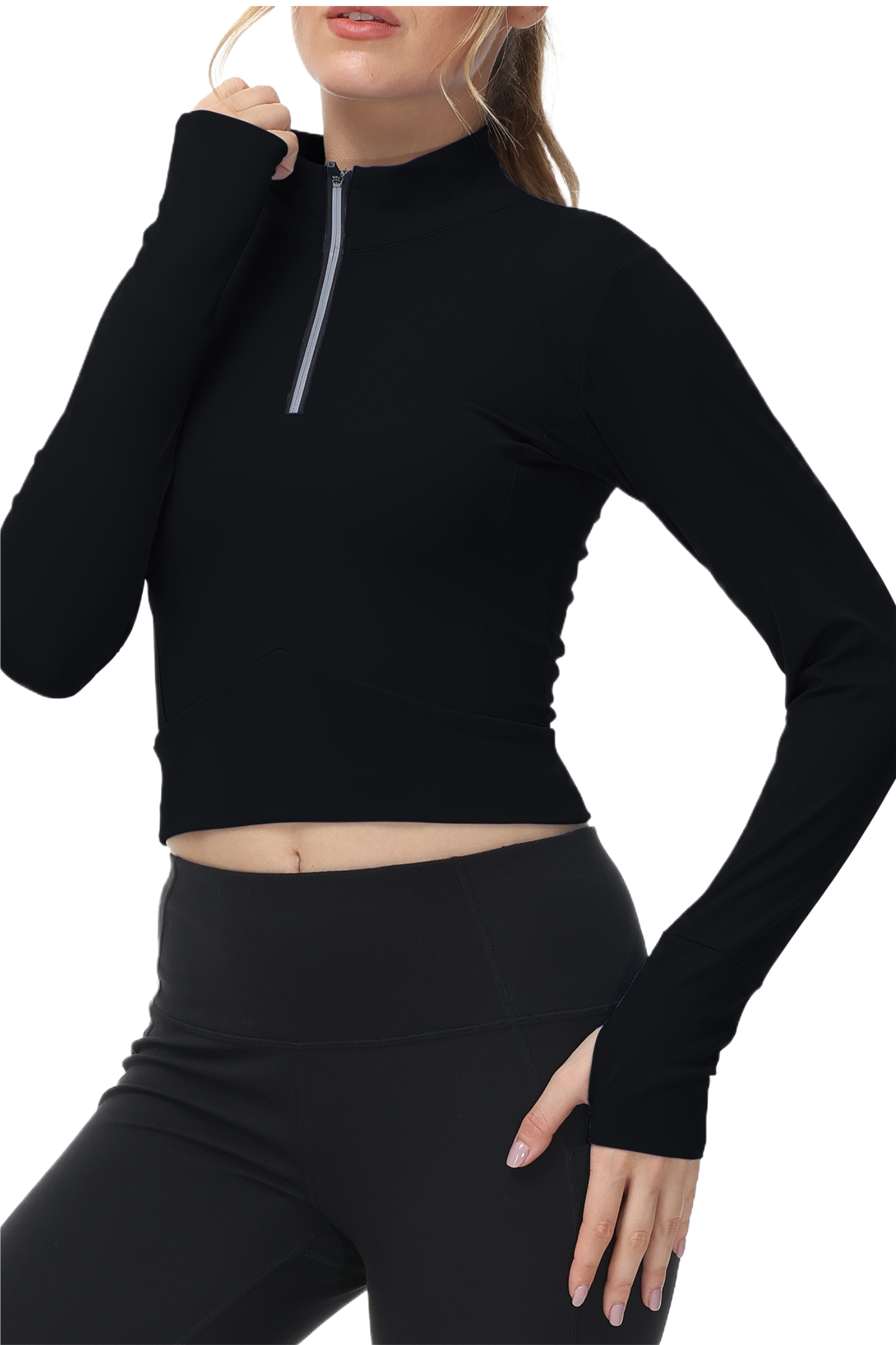 Women's 2025 Cropped Zip - Up Workout Jackets. Slim Fit, Lightweight for Running