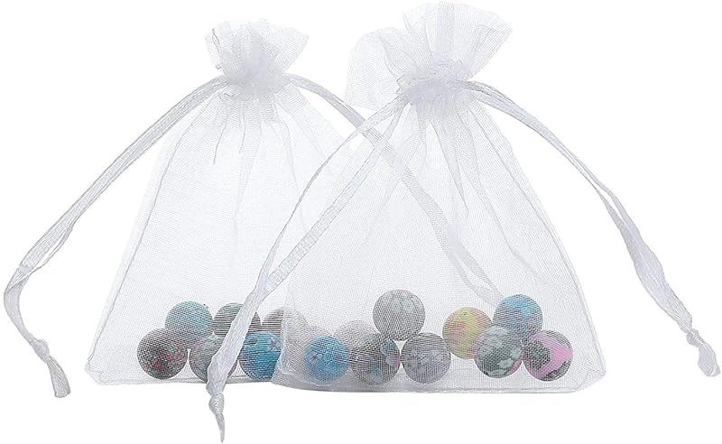 Cakulo 100pcs 3.9x4.7 Organza Gift Bags Drawstring for Wedding Candy Jewelry
