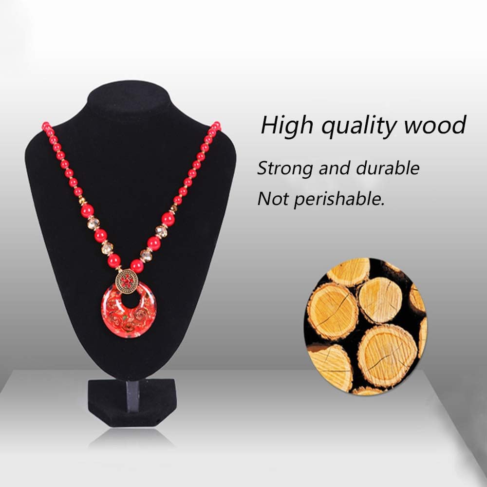 Cakulo Black Velvet Necklace Bust Display 3D Stand for Pendants 10.75in Height