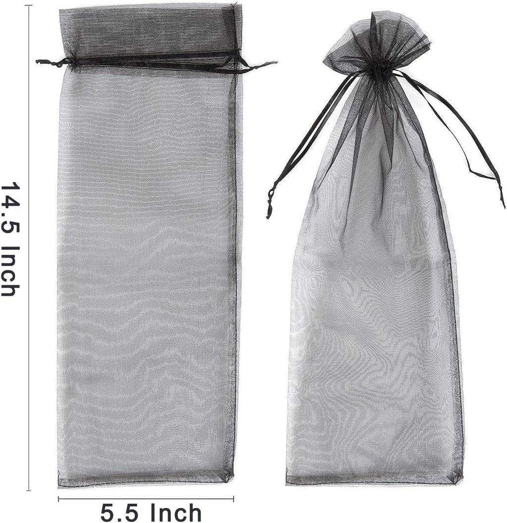 Cakulo 20pcs  Organza Wine Bags 5.5x14.5in Drawstring for Wedding Baby Shower