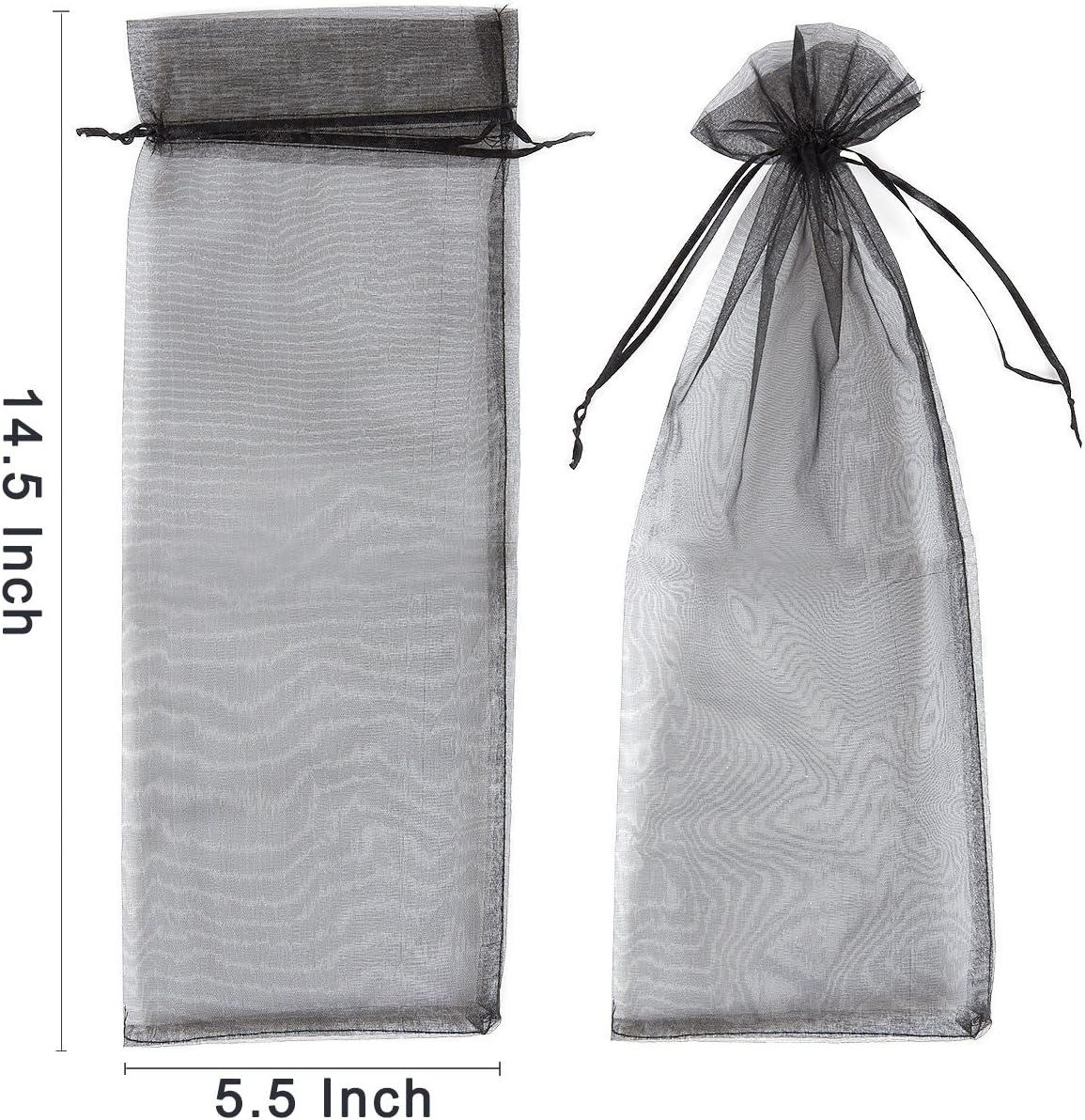 Cakulo 20pcs  Organza Wine Bags 5.5x14.5in Drawstring for Wedding Baby Shower