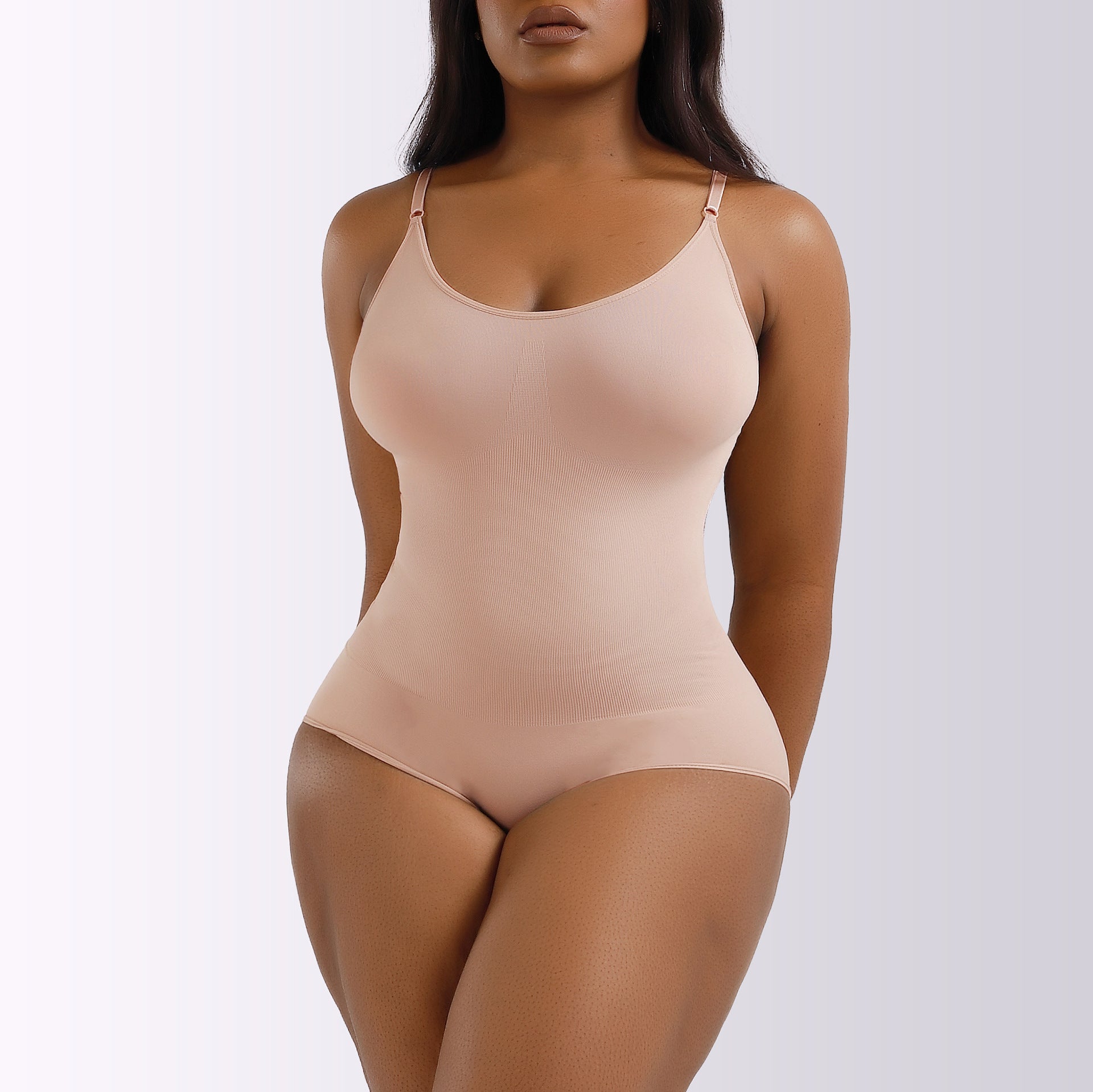 Cakulo Plus Size Postpartum Hip Lifting Seamless Full Body Belly Contraction One Piece Shapewear