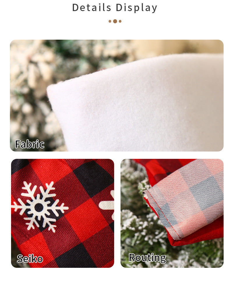 Christmas Supplies Red and Black Checkered Snowflake Christmas Socks Christmas Tree Decoration Children's Holiday Gift Socks Candy Socks