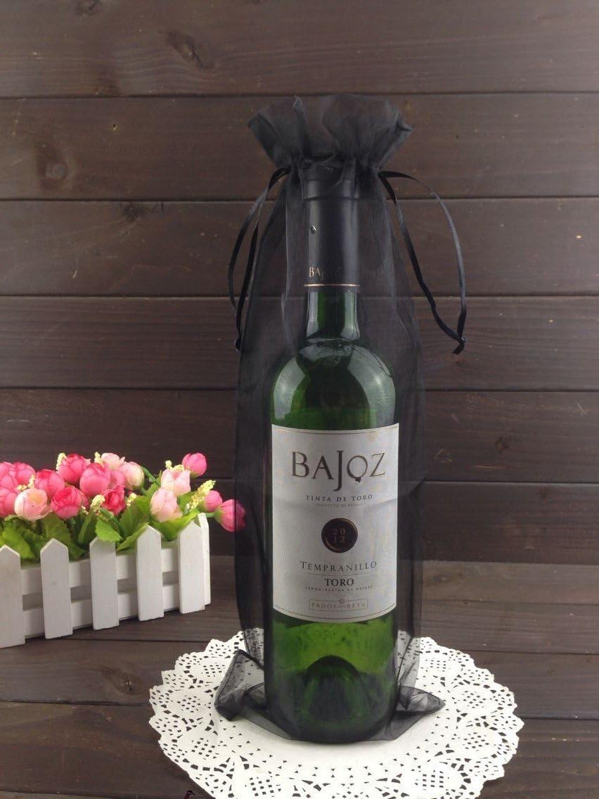 Cakulo 20pcs  Organza Wine Bags 5.5x14.5in Drawstring for Wedding Baby Shower
