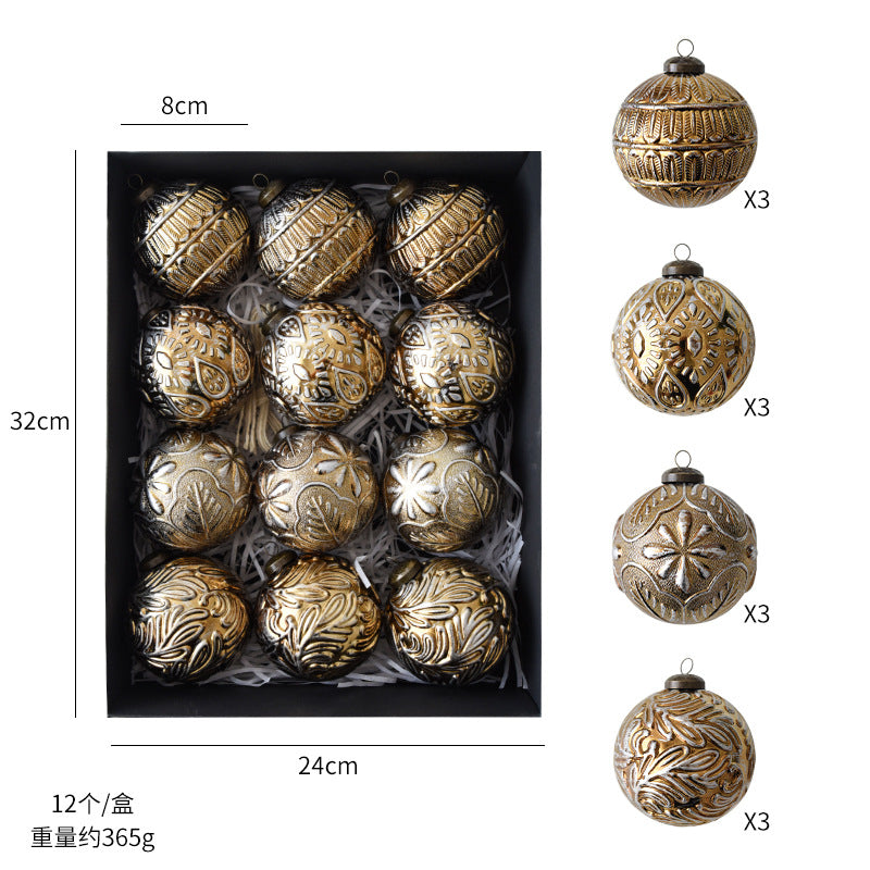 Christmas Decorations Retro Christmas Balls Christmas Ornaments Christmas Tree Decoration Balls Hanging Ornaments Scene Arrangement