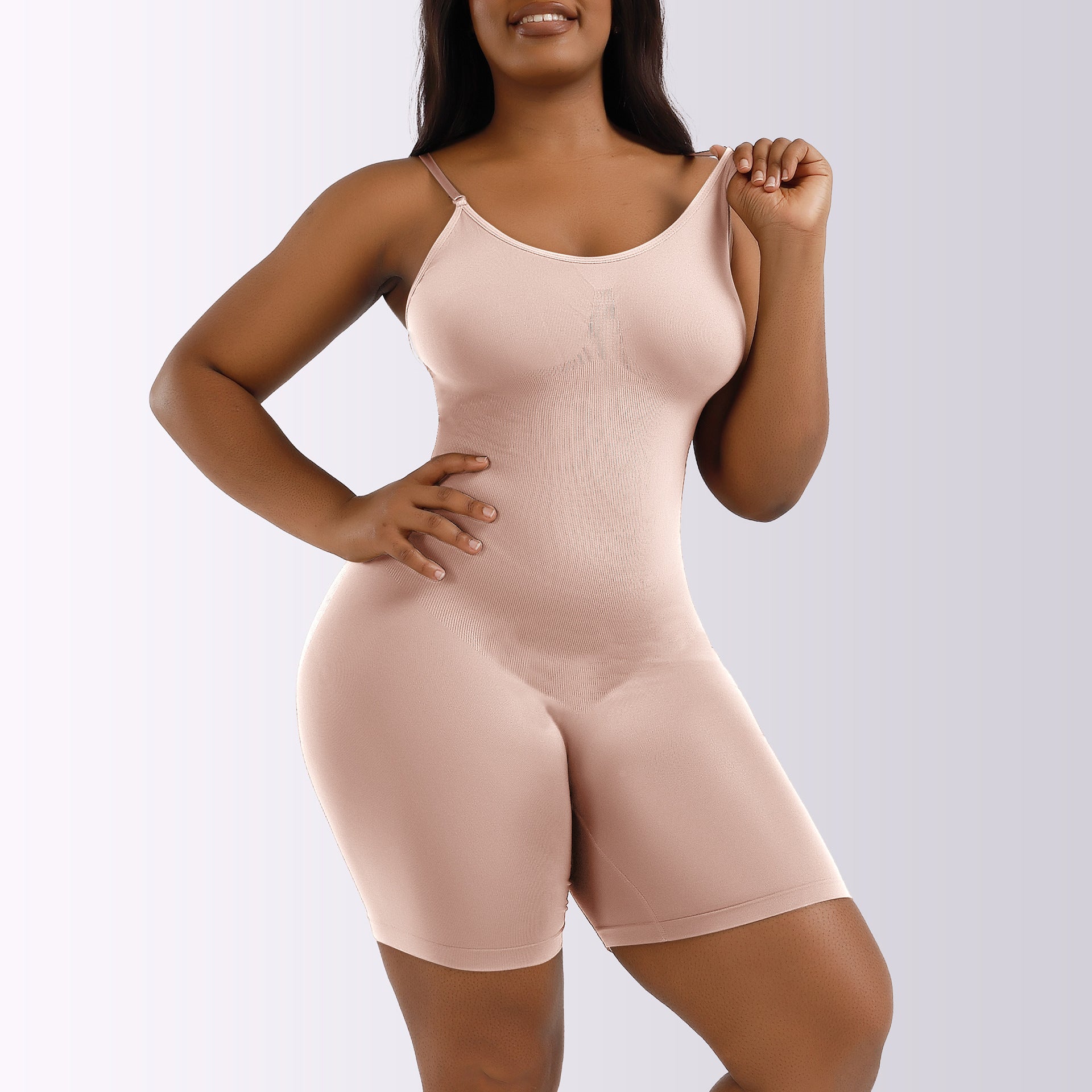 Cakulo Plus Size Postpartum Hip Lifting Seamless Full Body Belly Contraction One Piece Shapewear