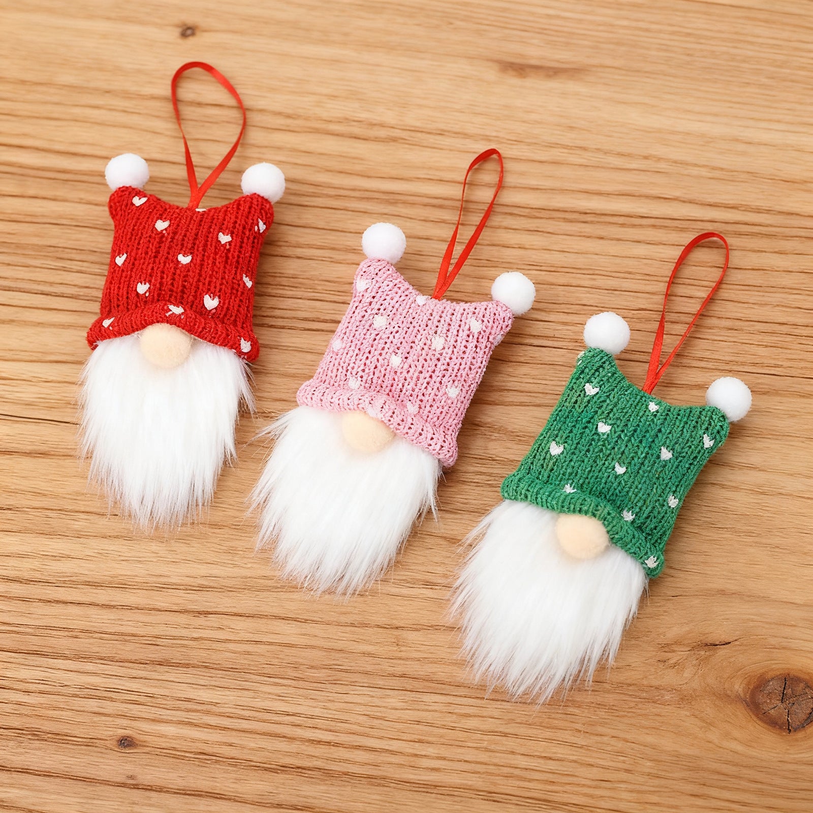 3-Piece Mingguan Christmas Nordic Style Knitted Gnome Pendant Set Christmas Decorations Gnome Figurine Ornaments