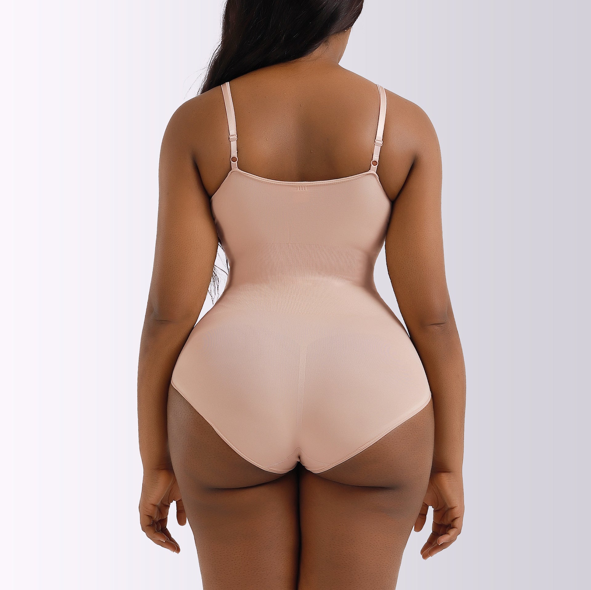 Cakulo Plus Size Postpartum Hip Lifting Seamless Full Body Belly Contraction One Piece Shapewear
