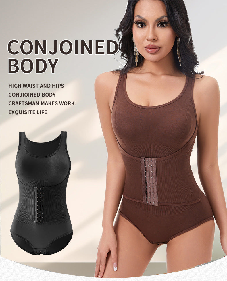 Cakulo Women's One-Piece Shapewear Double-Layer Abdomen Control