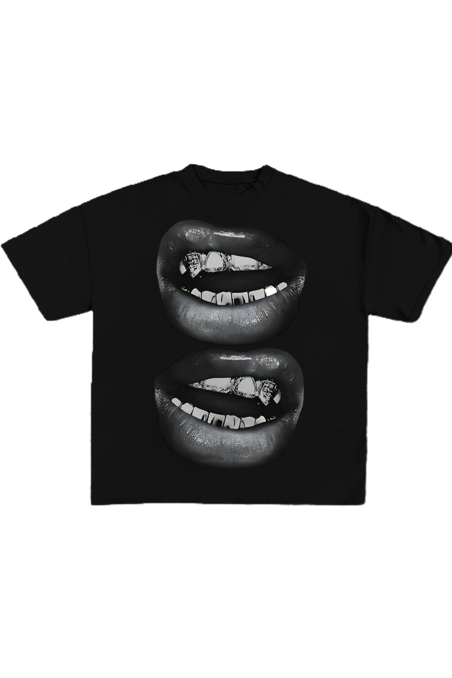 Cakulo Men's Yellow Lips Print T-Shirt - Lightweight Summer Tee